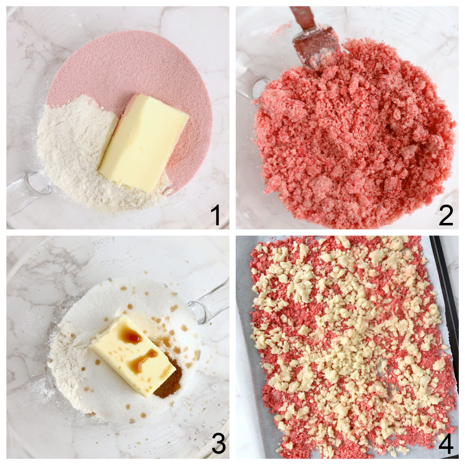 steps for making strawberry crumble topping