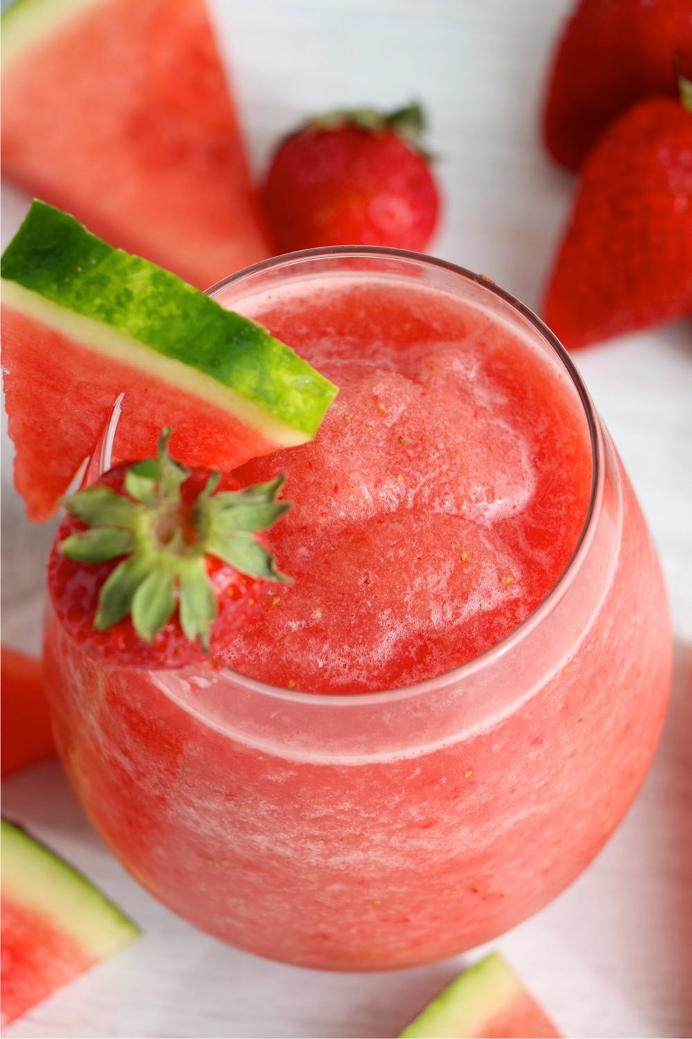 overhead shot of wine slushie