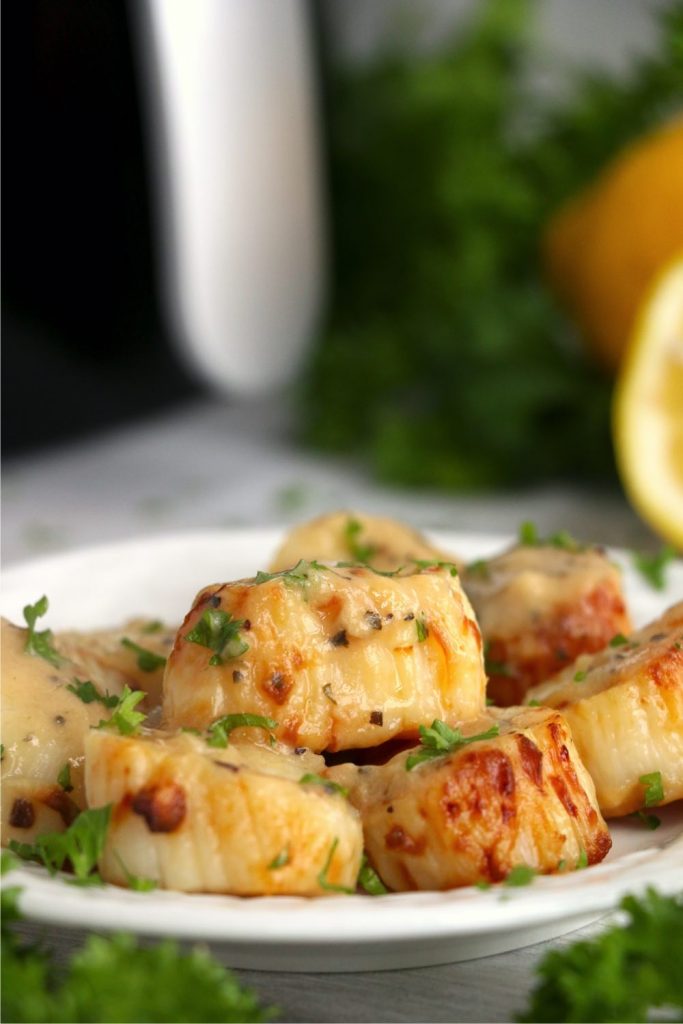 Air Fryer Scallops with Lemon Cream Sauce - Bitz & Giggles