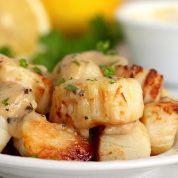 scallops topped with parsley