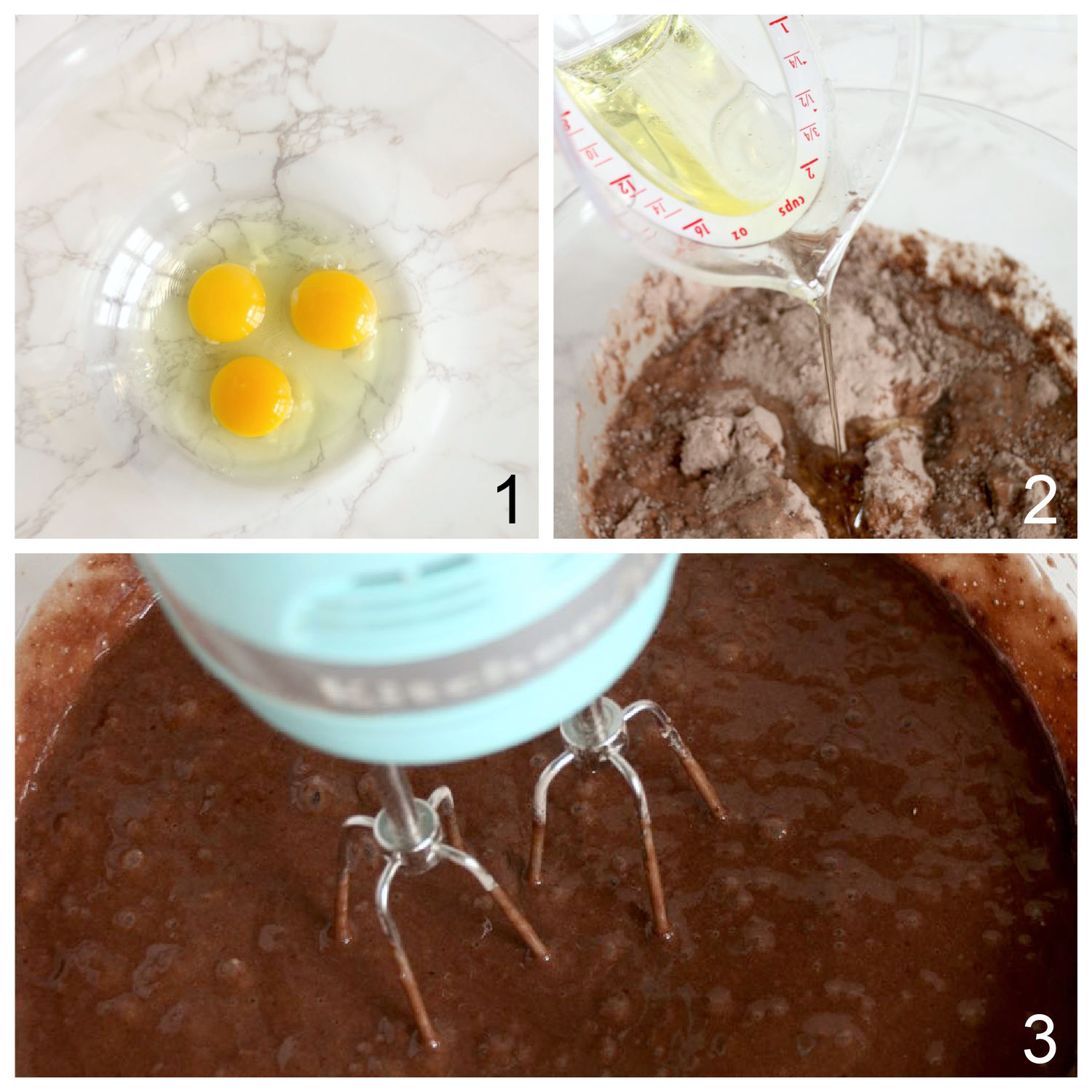 steps for mixing cake mix