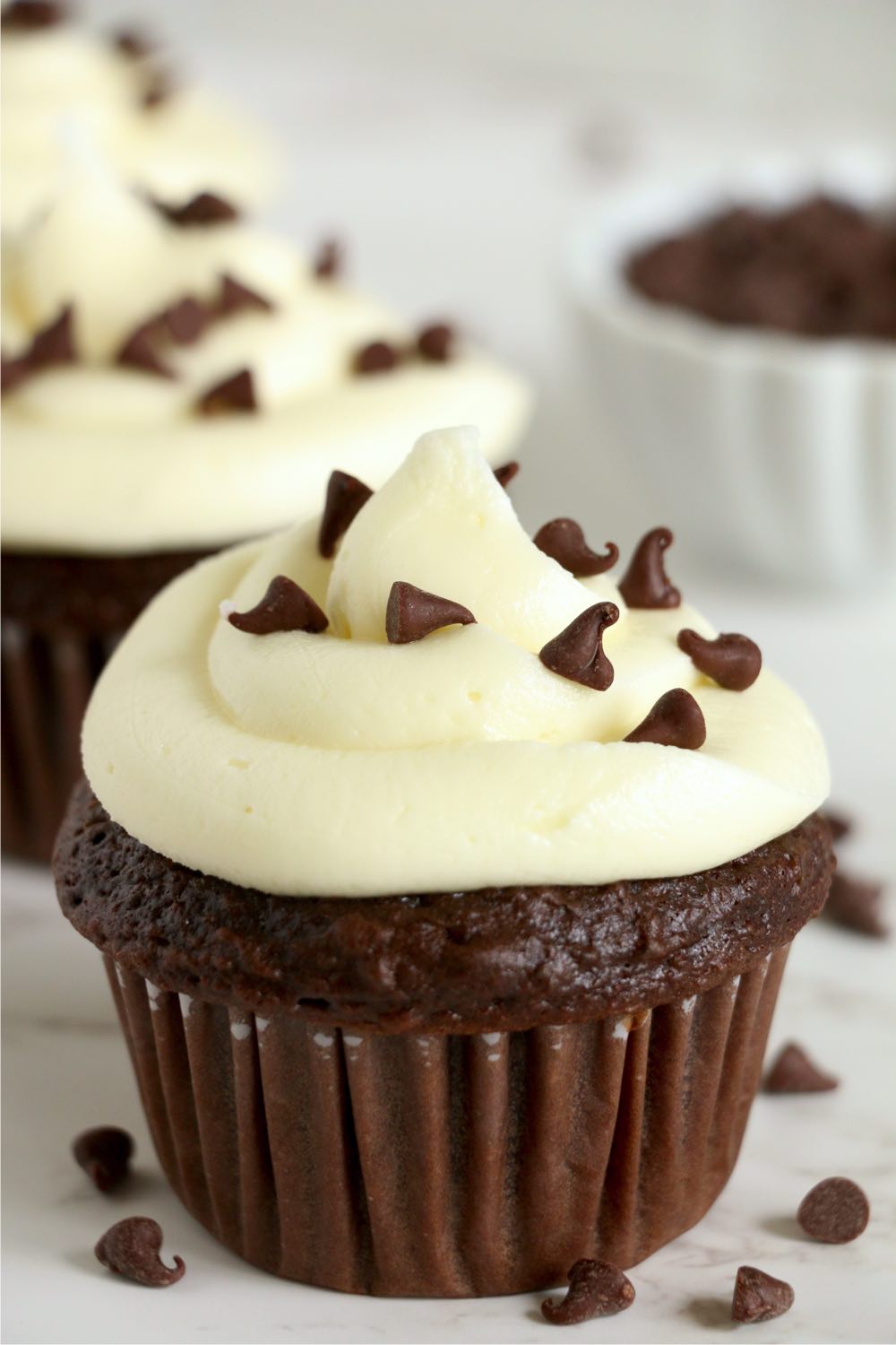 Chocolate cupcake with vanilla buttercream frosting