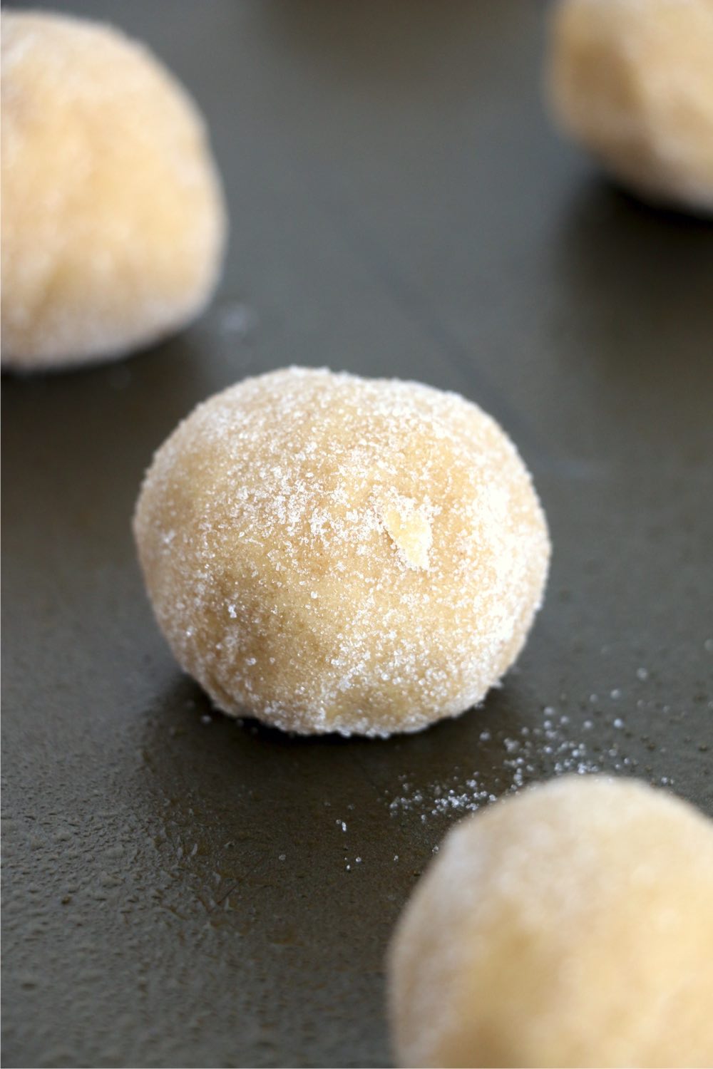 sugar coated cookie dough ball