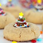 peanut butter blossoms with a decorated chocolate kiss