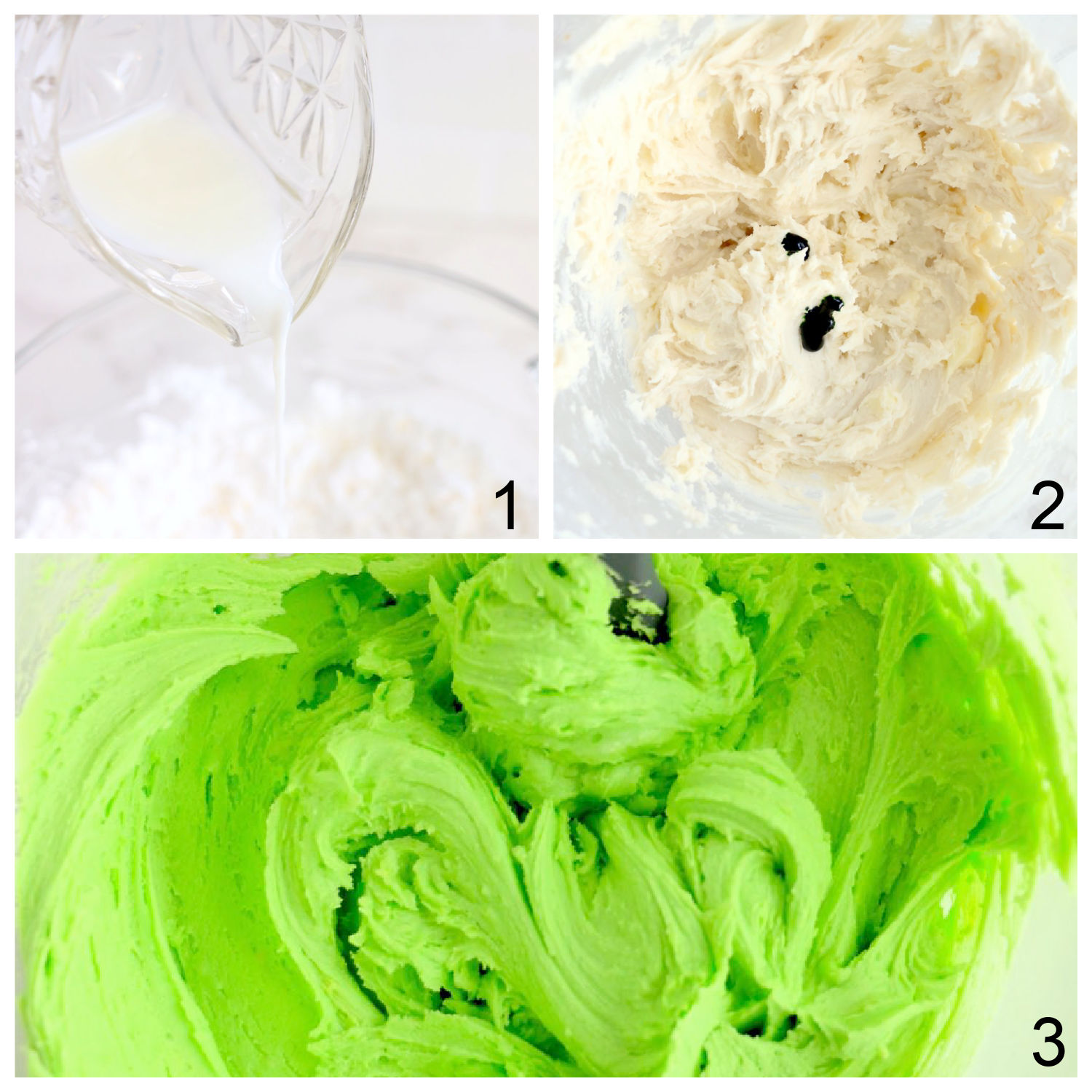 steps to make green frosting