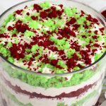 red, white and green layer dessert