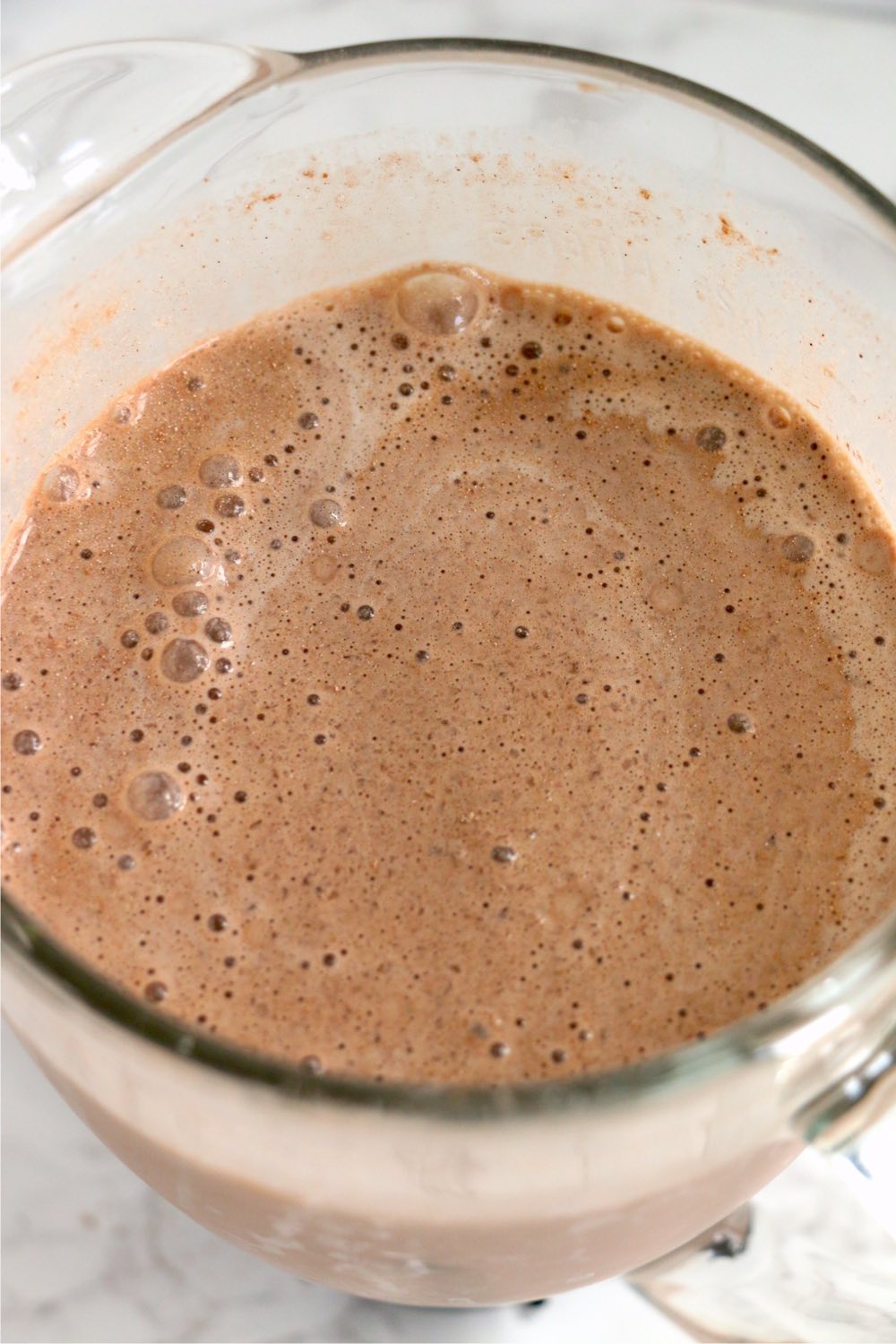 hot chocolate in a blender
