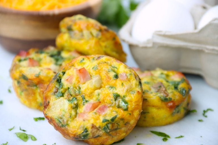 Egg cups made with ham and veggies