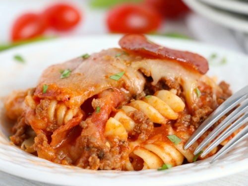 Easy Pizza Casserole - Bitz & Giggles