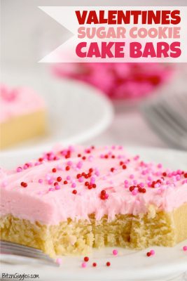 Valentine's Sugar Cookie Cake Bars - Bitz & Giggles
