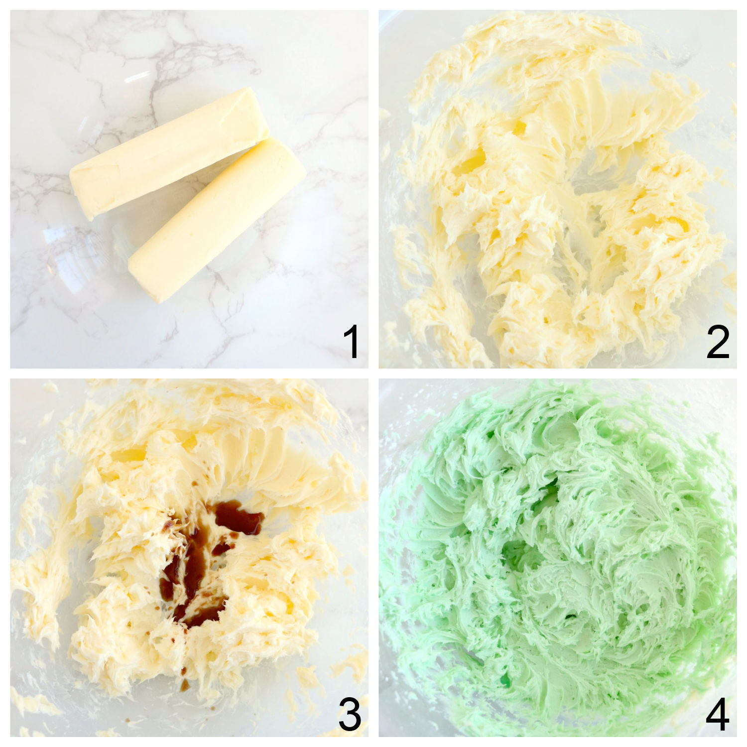 steps for making green frosting