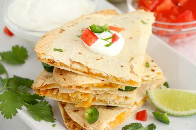 stack of quesadilla pieces