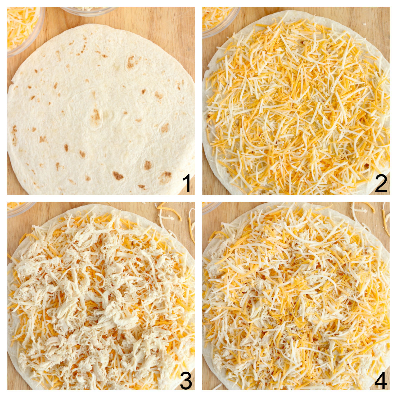 steps for making a quesadilla