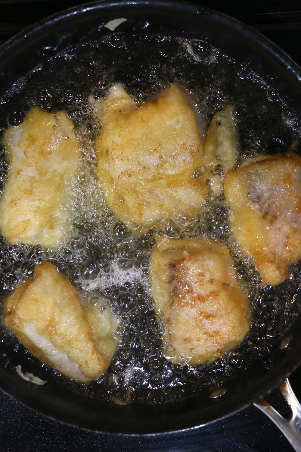 frying fish fillets in oil