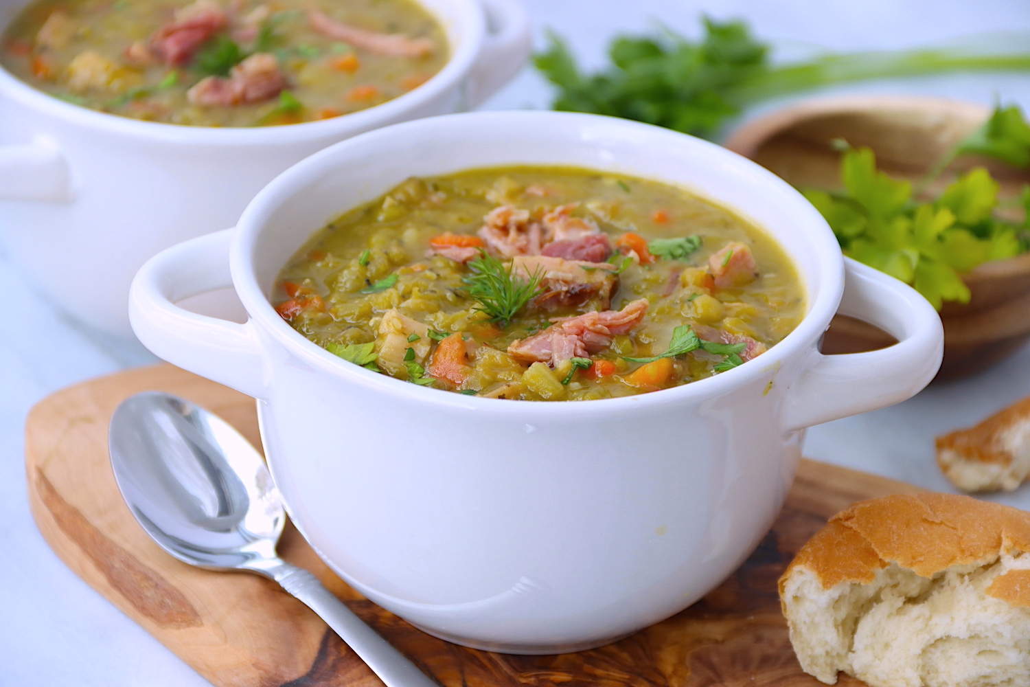 crock of split pea soup