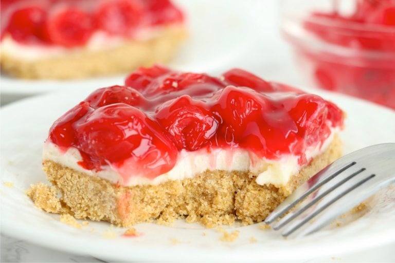 fork digging into a cherry bar