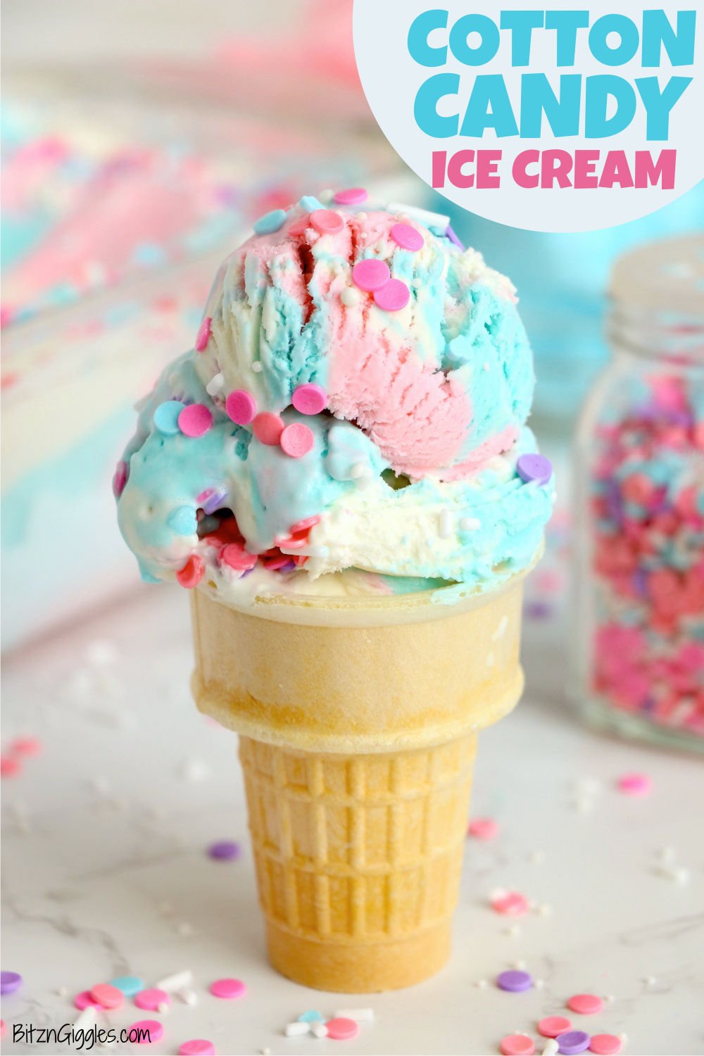 Cotton Candy Ice Cream - Bitz & Giggles