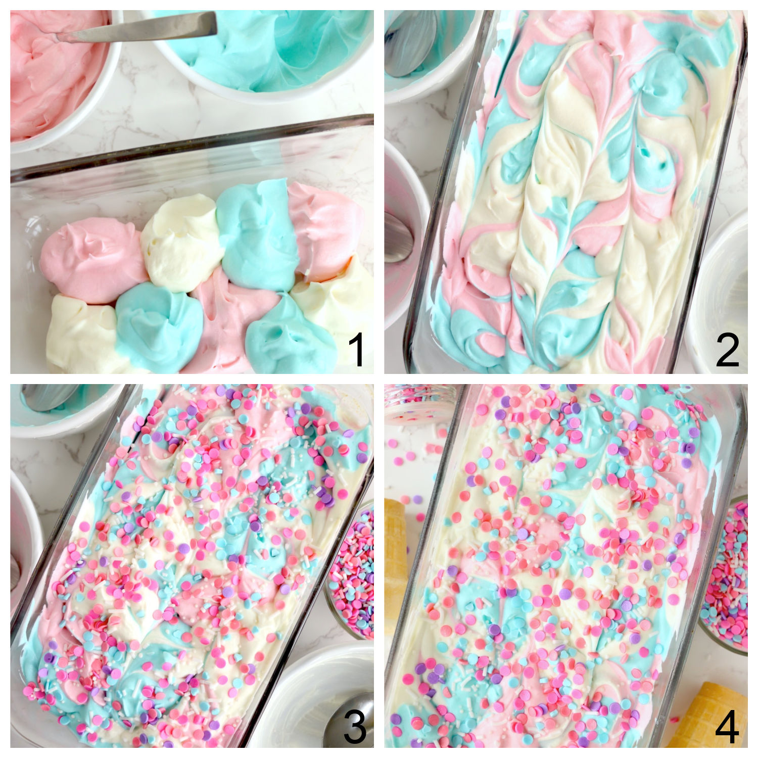 steps for making cotton candy ice cream
