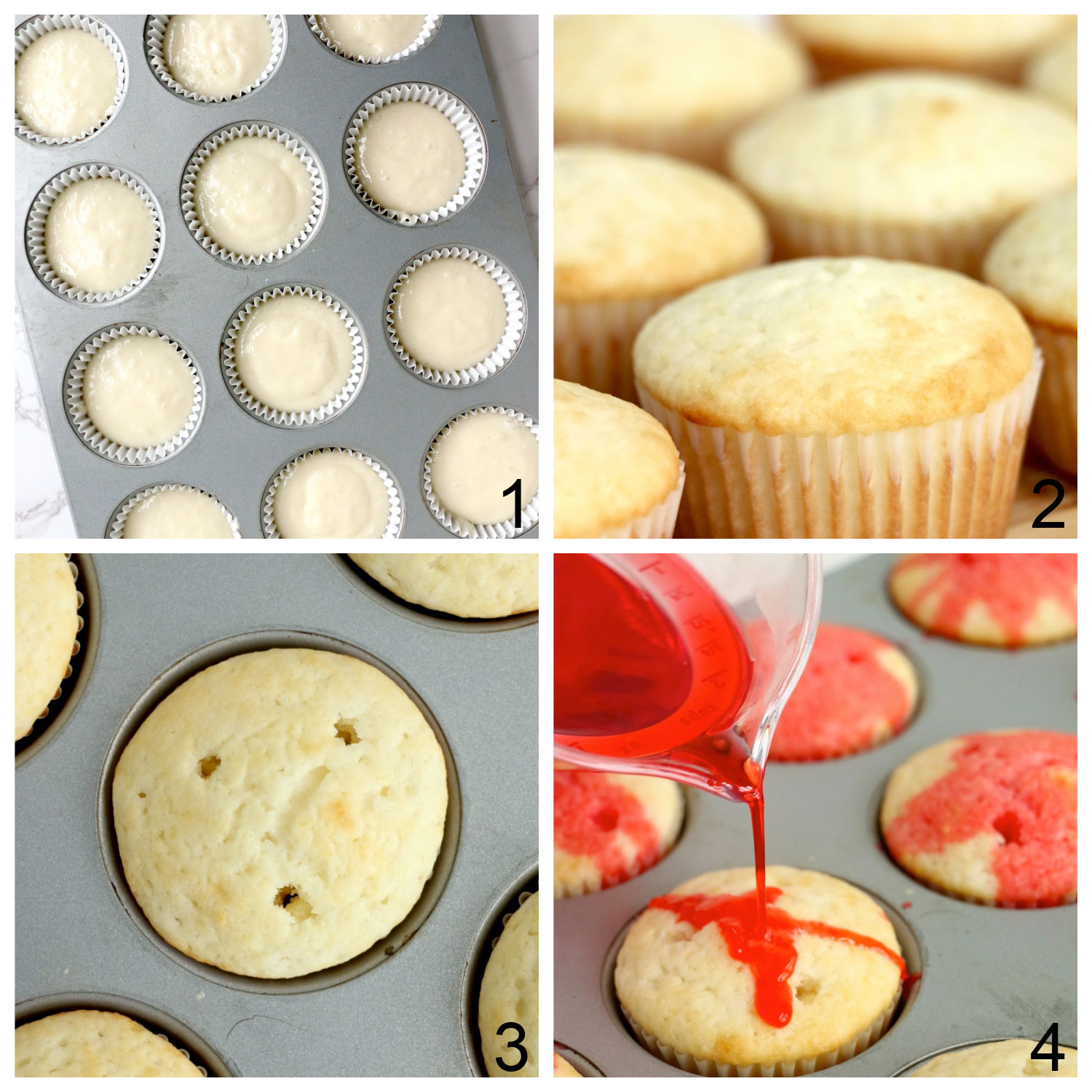 steps for making poke cake cupcakes