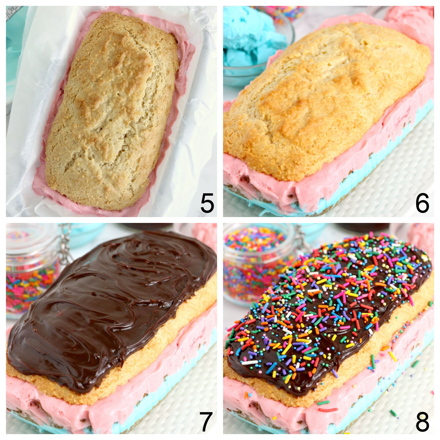 steps to making ice cream layer cake
