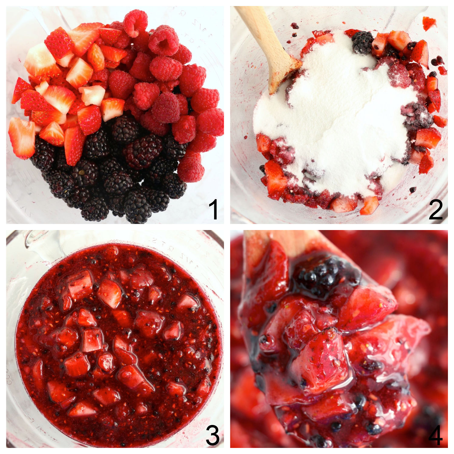 steps for making berry jam