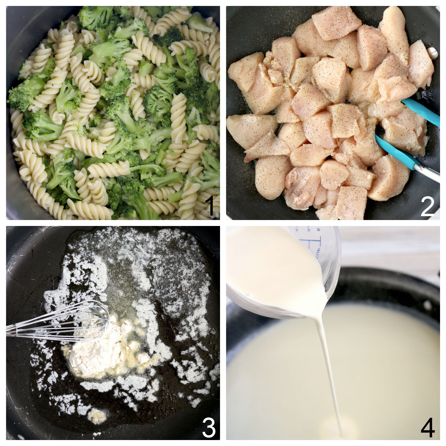 steps for making chicken broccoli alfredo