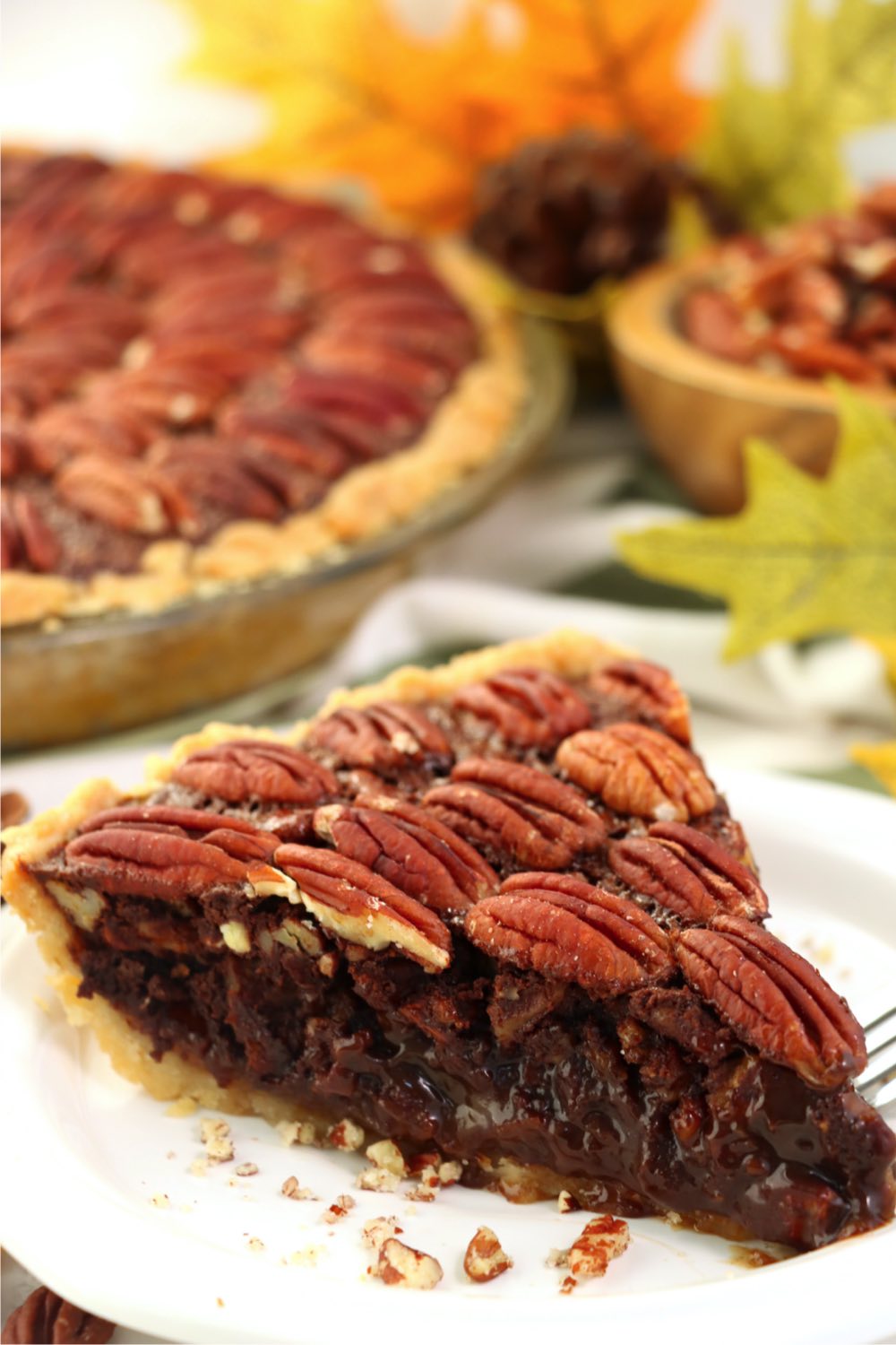 piece of pecan pie on a plate