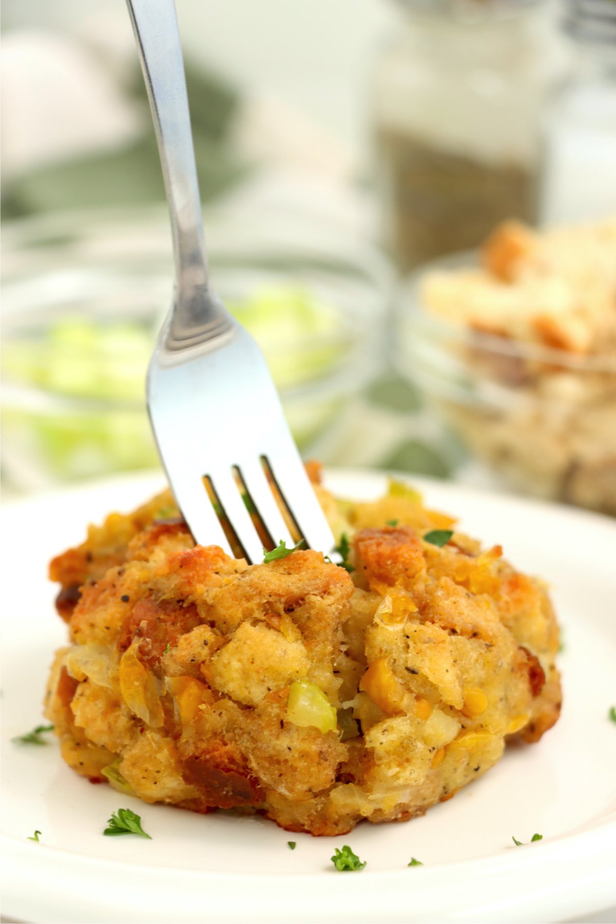 fork in stuffing ball