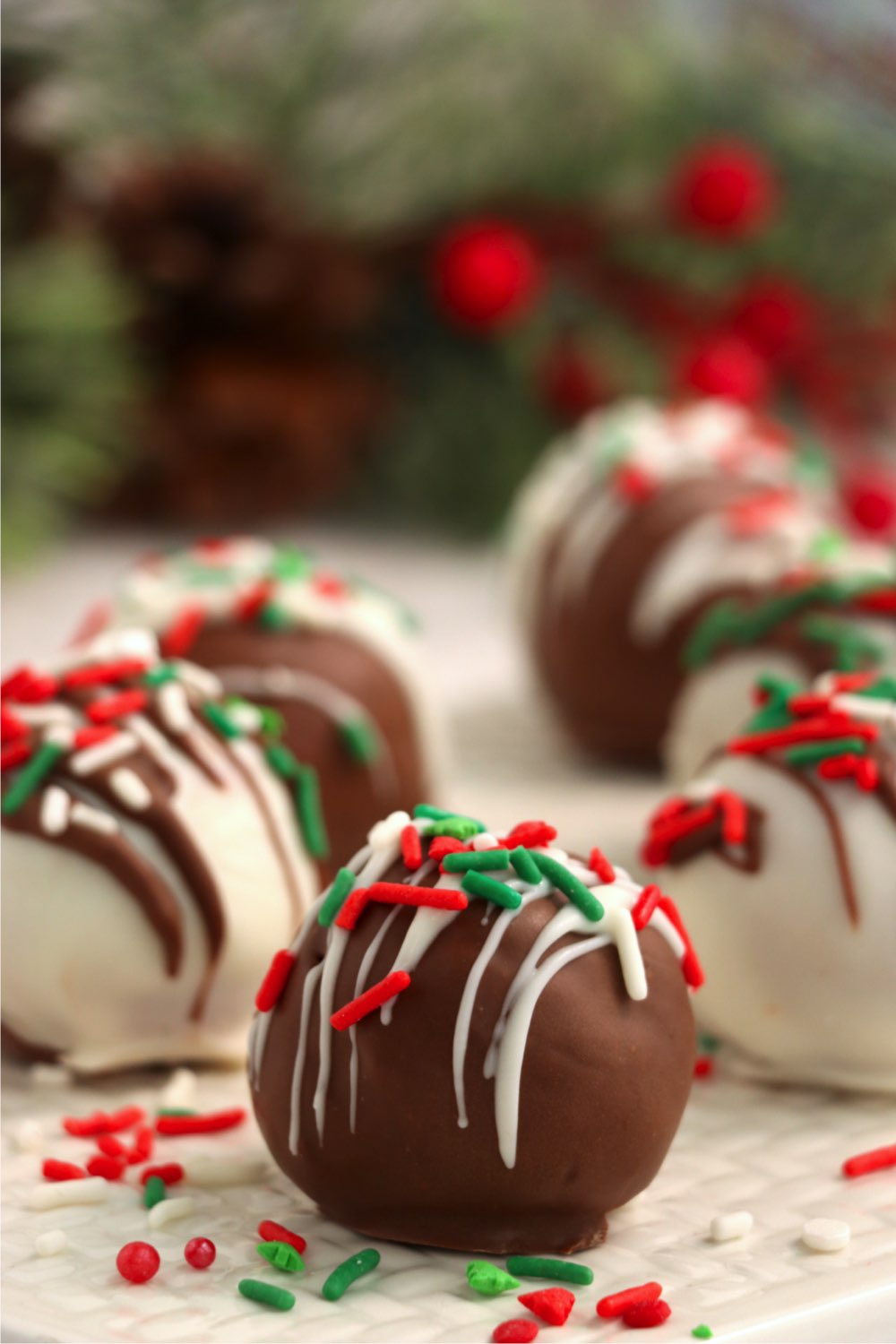 Chocolate covered Christmas truffles