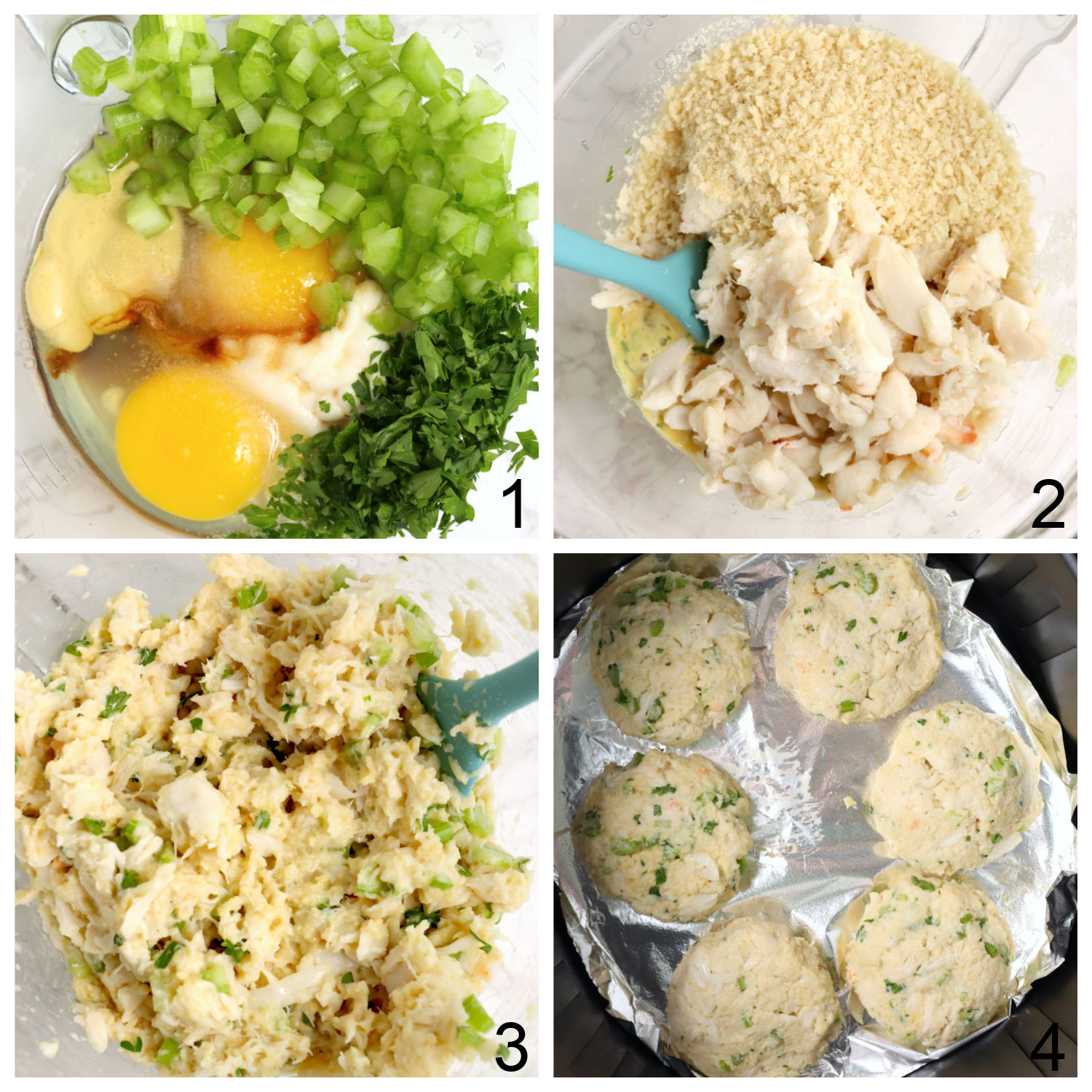 steps for making crab cakes in the air fryer