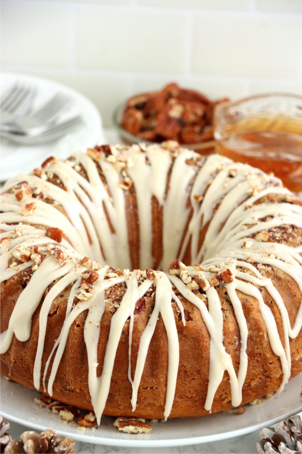rum cake drizzled with white icing