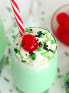 glasses filled with green colored milkshake