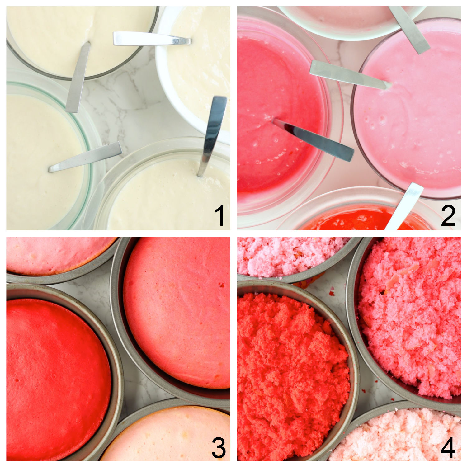 steps for making ombre cakes
