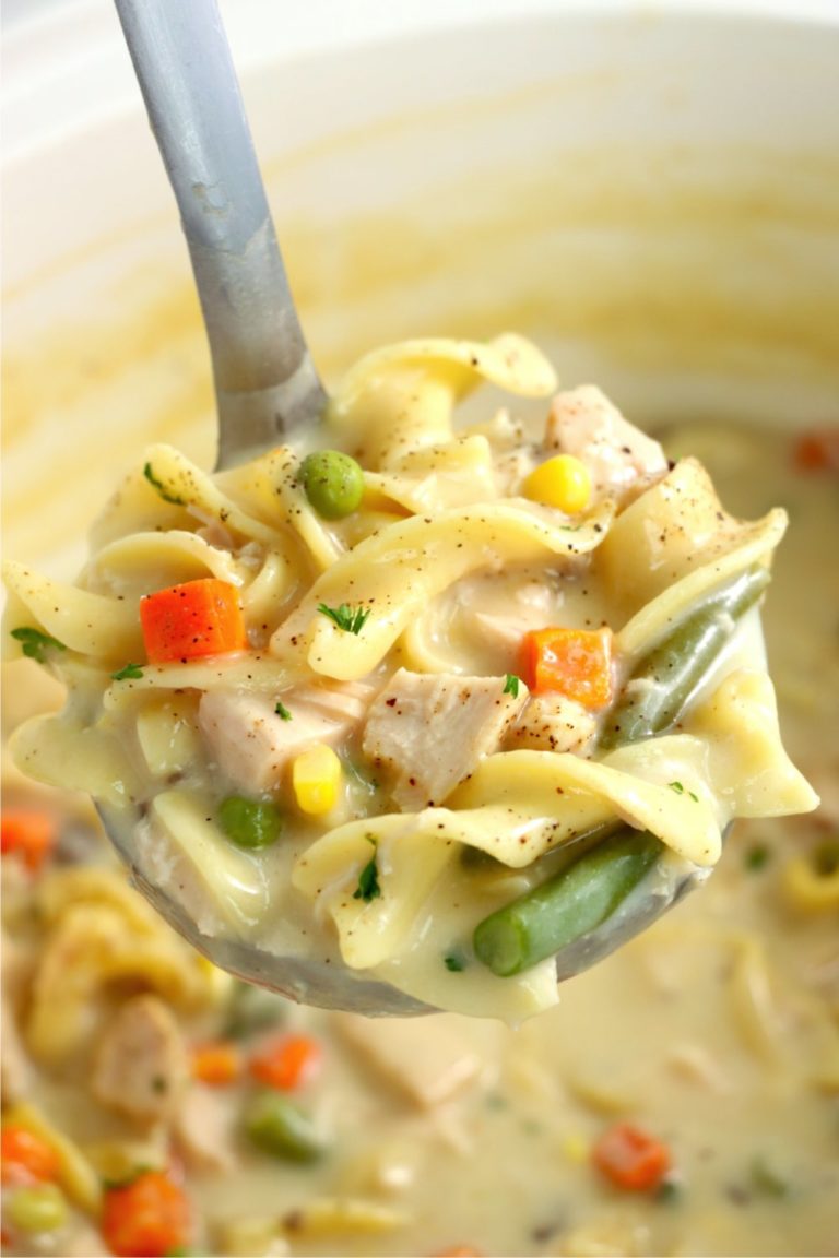 Crockpot Creamy Chicken Noodle Soup - Bitz & Giggles