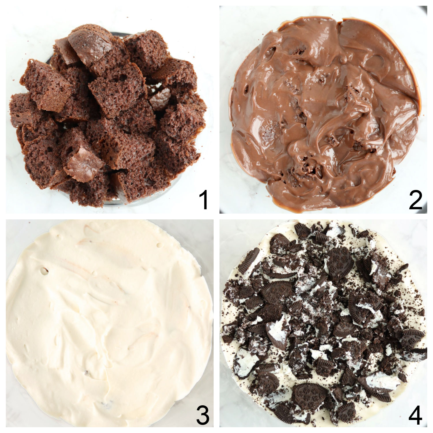steps for making a chocolate trifle with cake mix