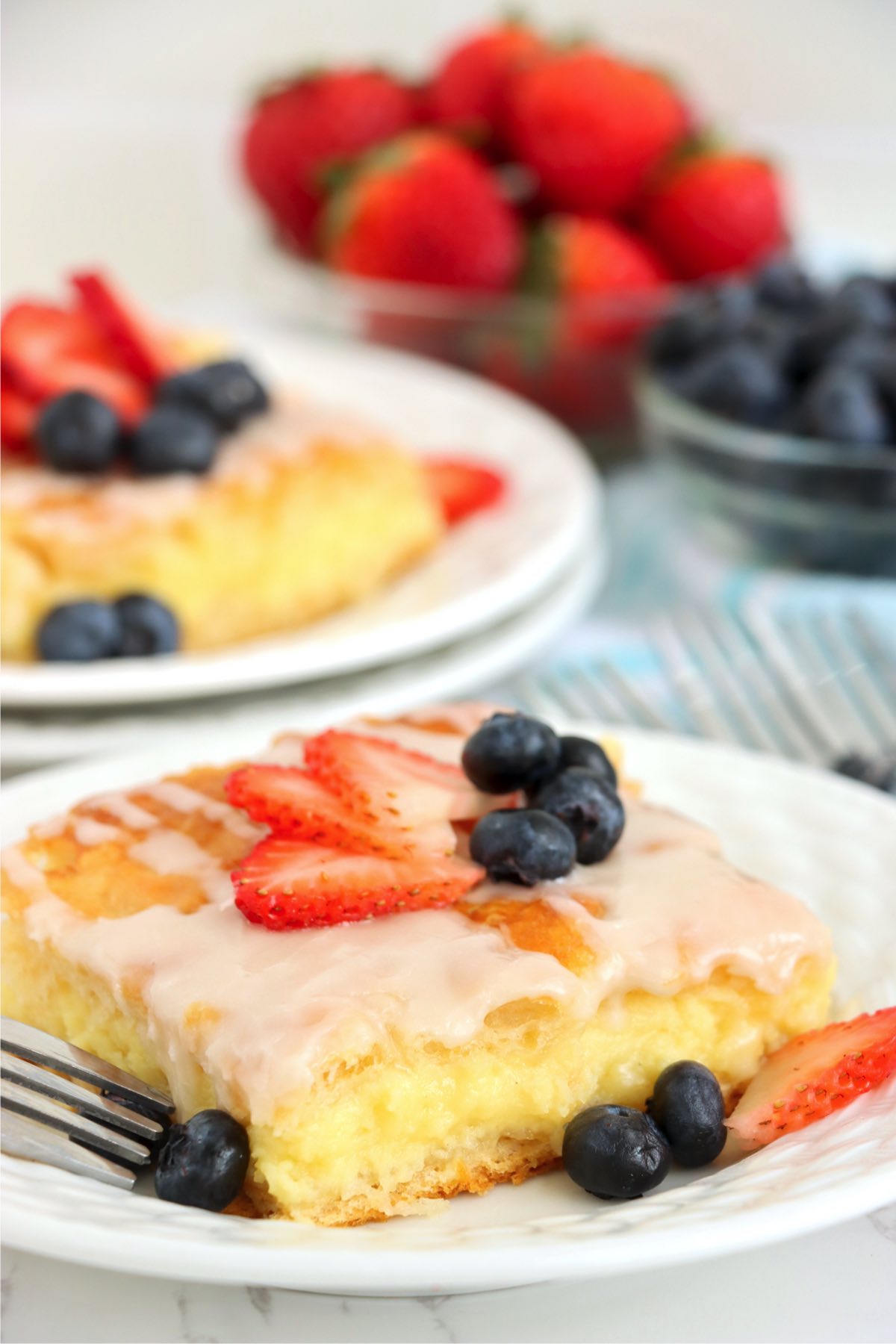 cheese danish topped with fruit