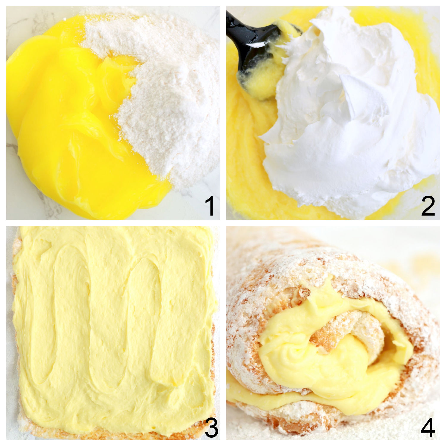 steps for making a lemon cake roll
