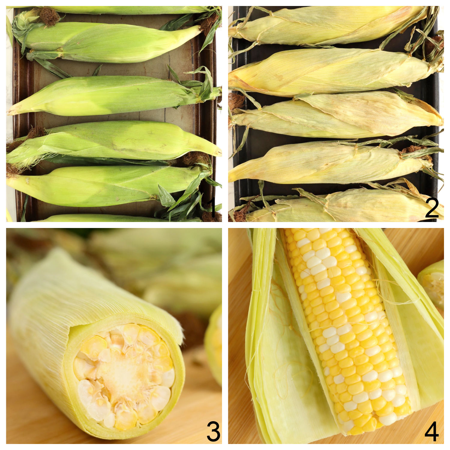 steps for making corn on the cob in the oven