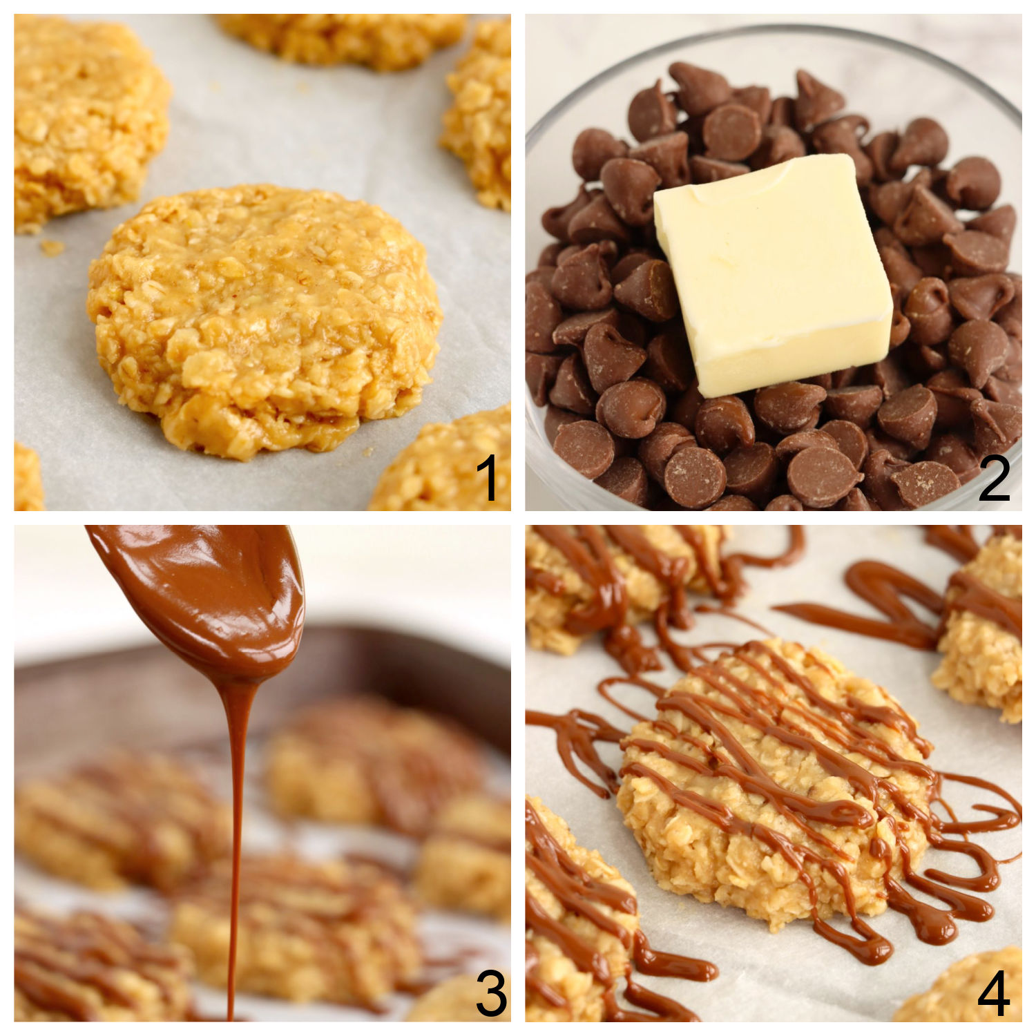steps for making chocolate drizzle for preacher cookies