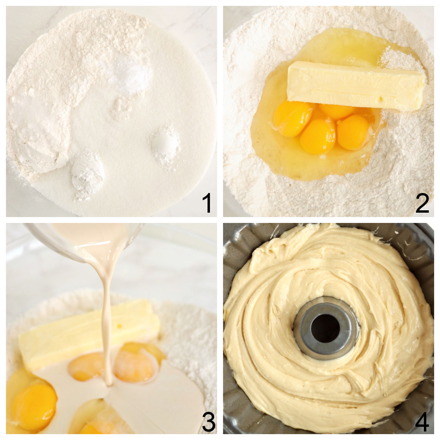 steps for making a butter cake in bundt pan
