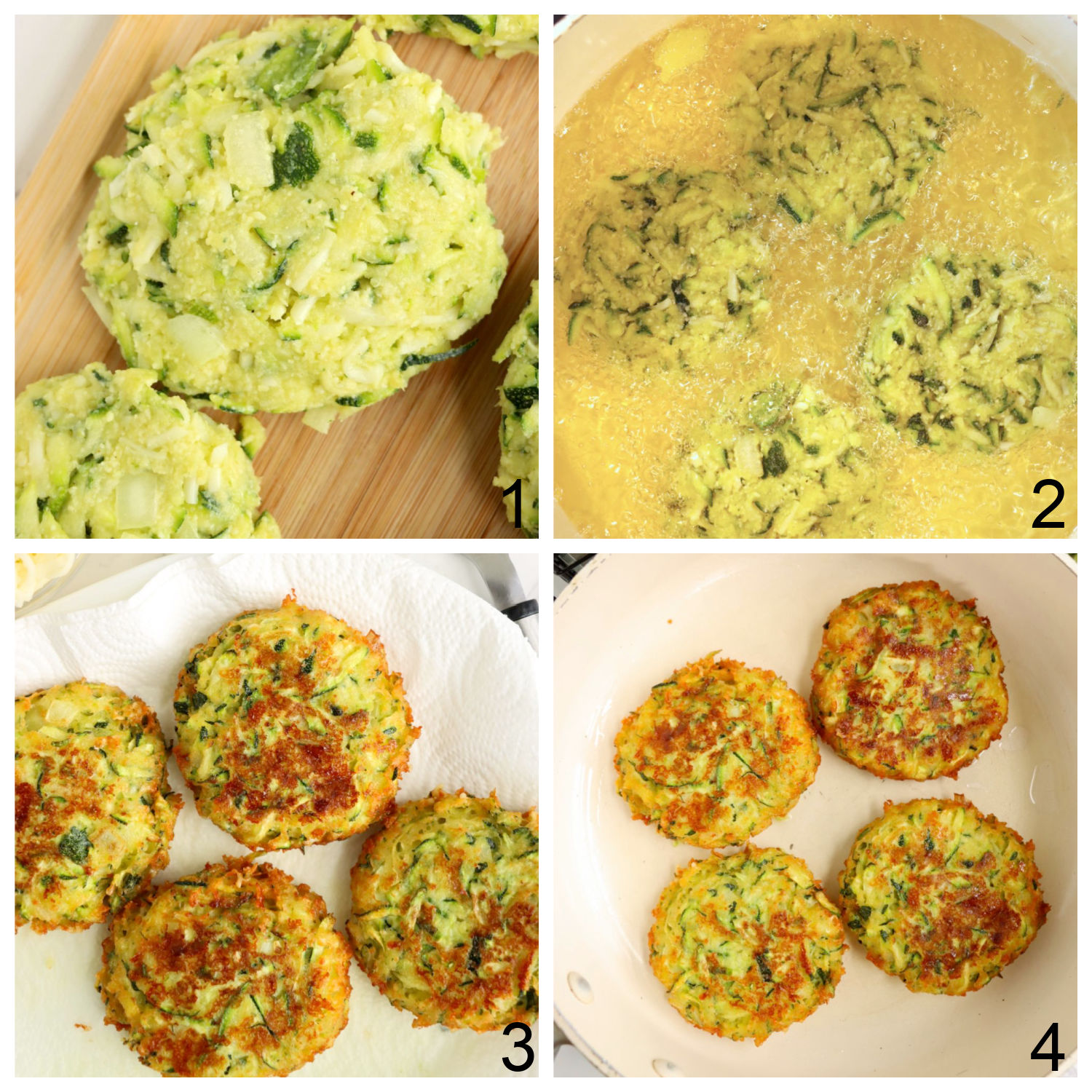 steps for making fried zucchini patties
