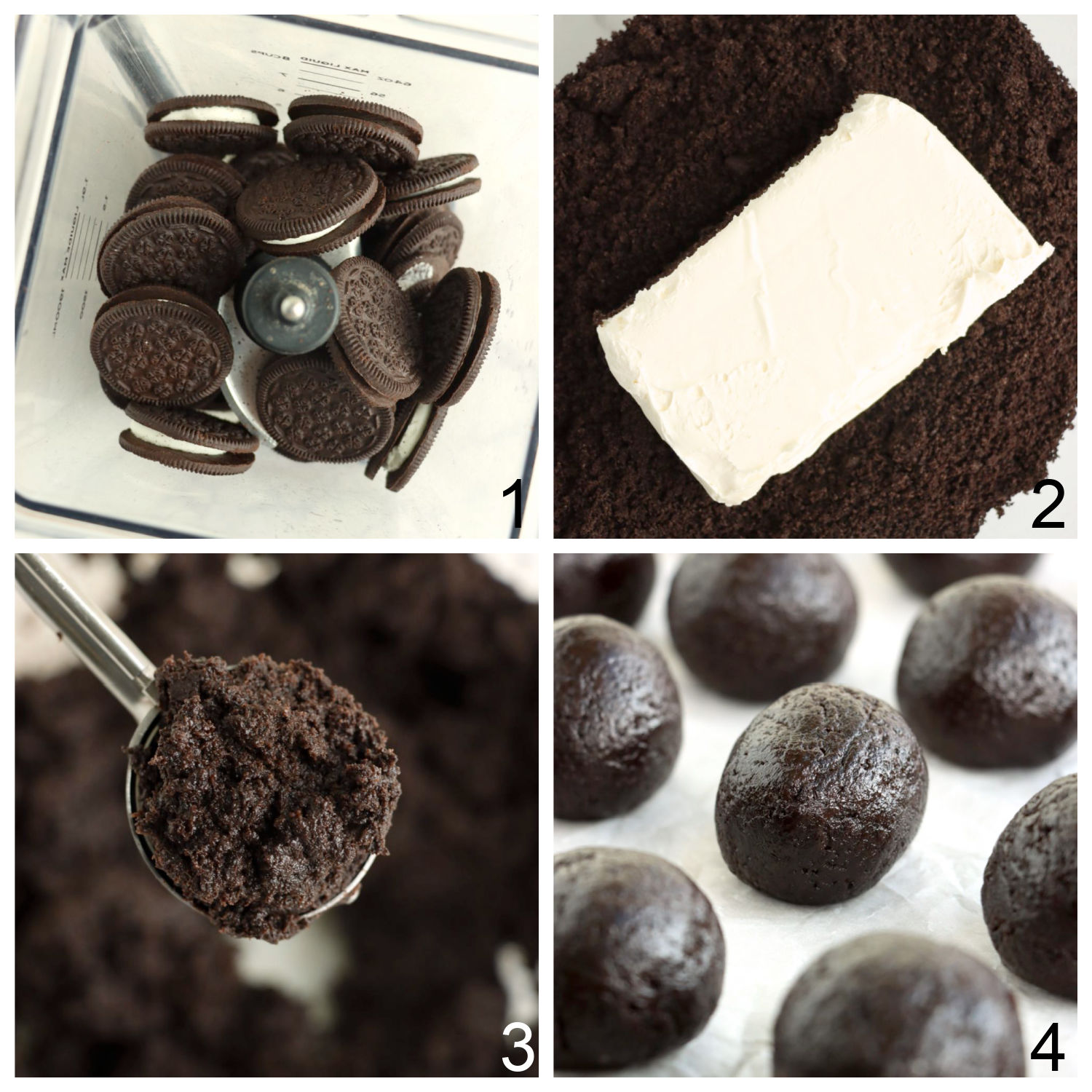 steps for making Oreo truffle balls