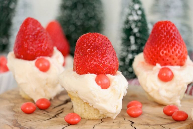 group of little cupcake gnomes with strawberry hats