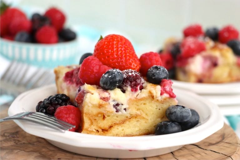 piece of croissant bake and berries