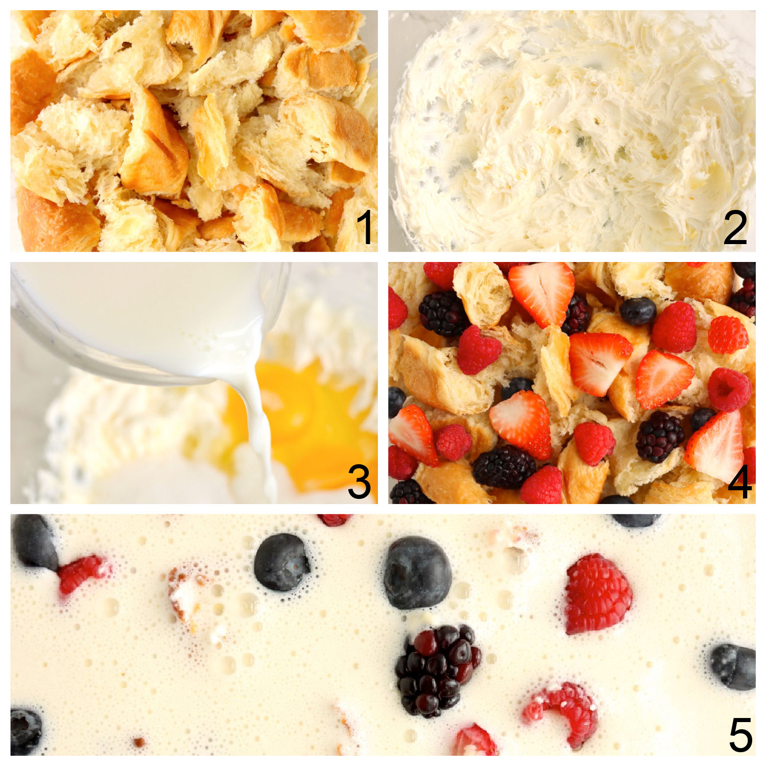 steps for making a berry croissant