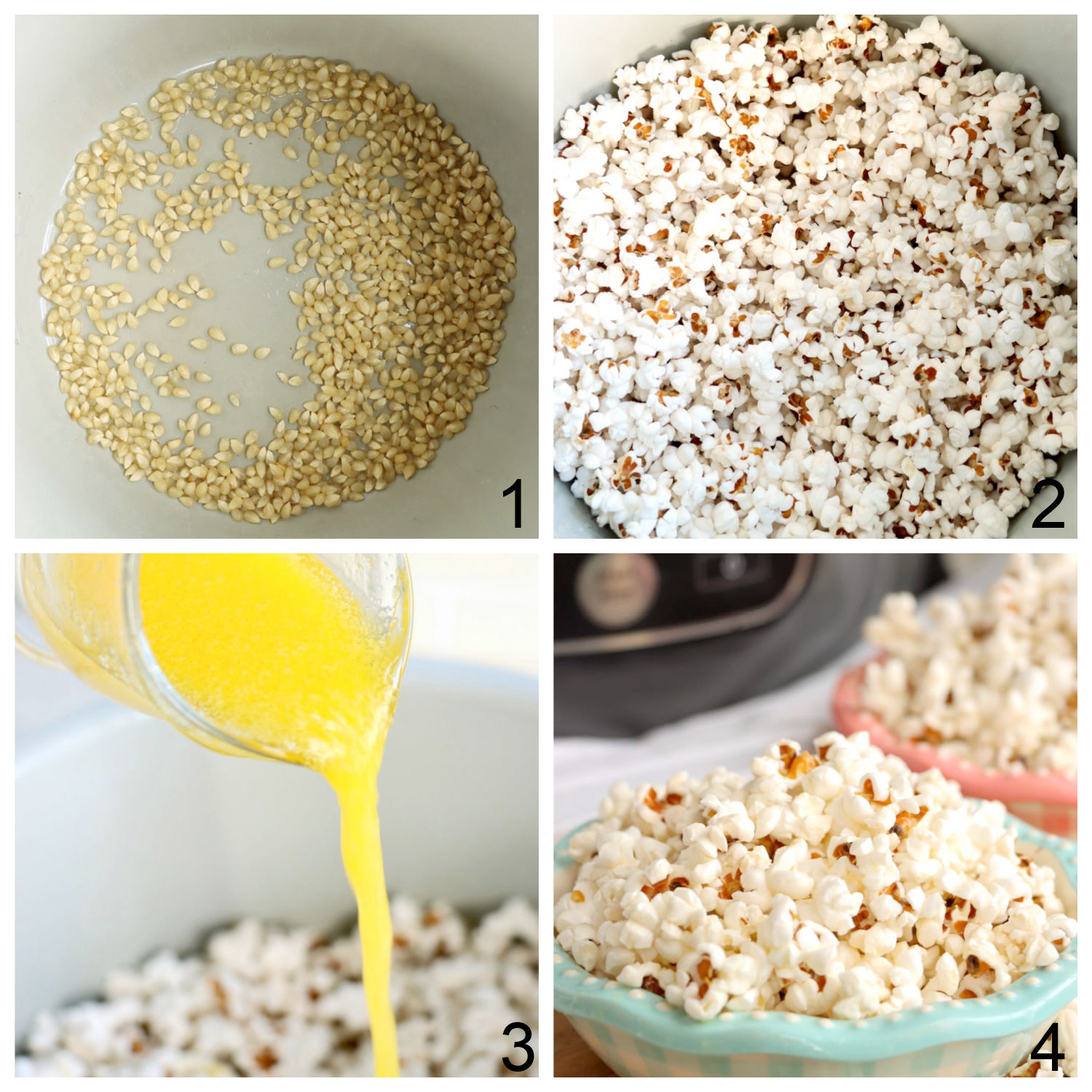 steps for making popcorn in the Ninja Foodi