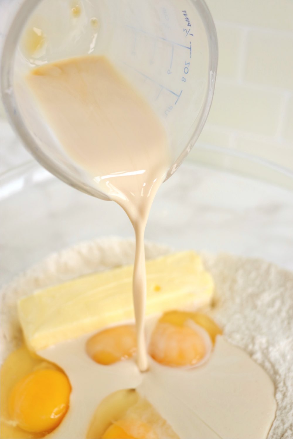 Coffee creamer added to ingredients for salted caramel kentucky butter cake.